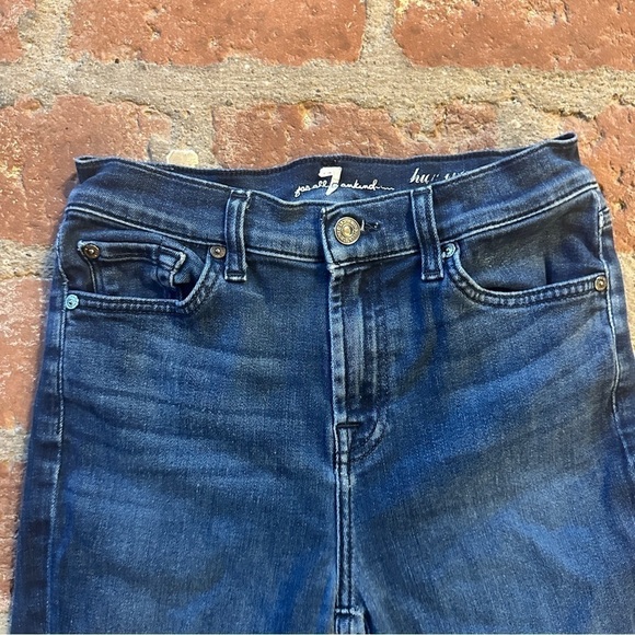 7 For All Mankind Womens Gwenevere High Waist Ankle Skinny Jean size 26 frayed - Picture 2 of 16